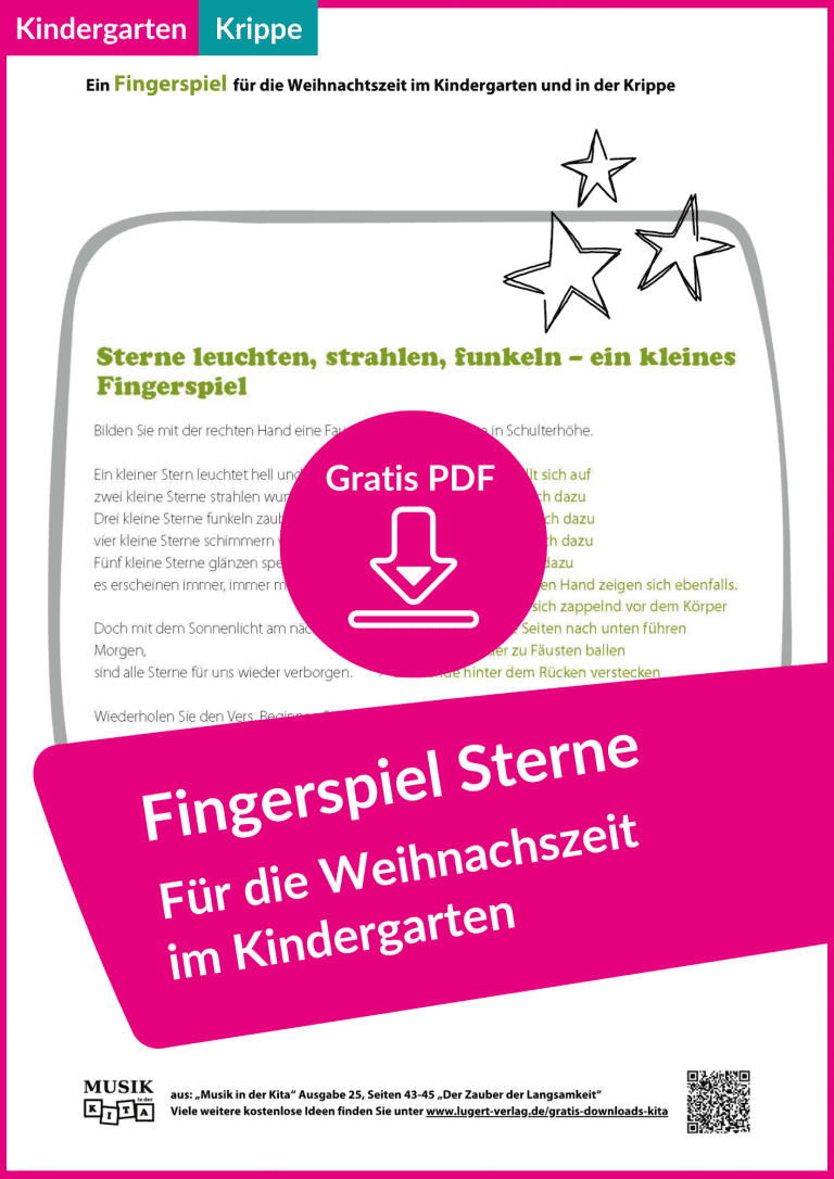 Fingerspiele zu Weihnachten für Kindergarten und Krippe (kostenlose