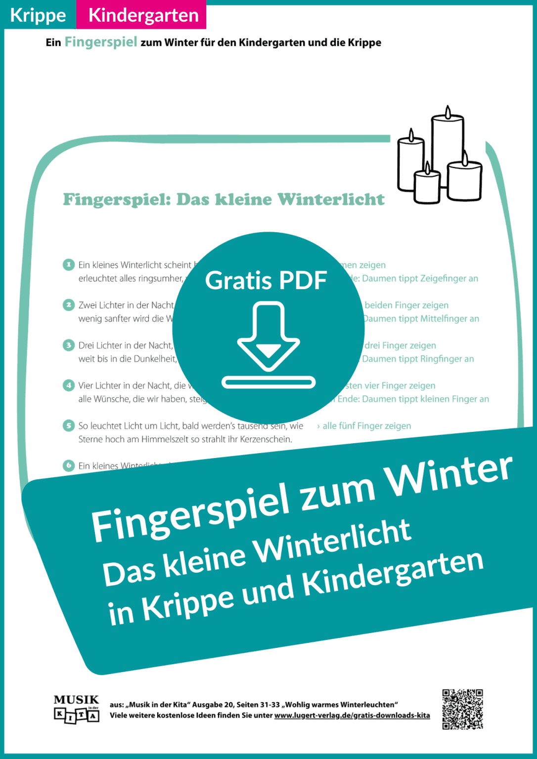 Fingerspiele zum Winter für Kindergarten und Krippe (gratis PDFs